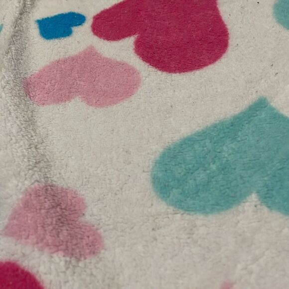 Fluffy kawaii white bottom pj pajama pants valentines heart print size large - Picture 4 of 7